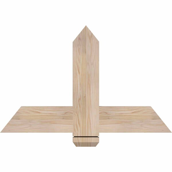 Ekena Millwork Eugene Smooth Timber Gable Bracket, Douglas Fir, 36"W x 23"H x 1 1/2"D x 5 1/2"F, 15/12 Pitch GBW036X23X0206EUG00SDF - main